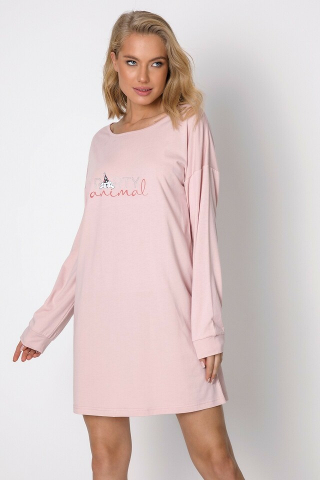 Dámská noční košile Aruelle Pauline Nightdress dł/r XS-2XL - XS - Dětská růžová