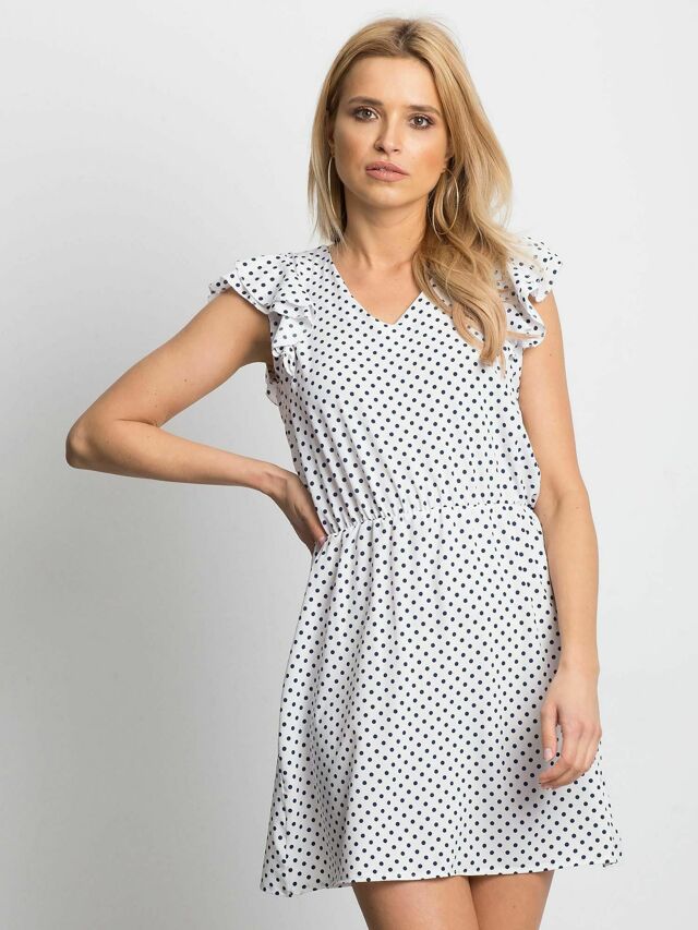 Dámské pruhované šaty bílé - L/XL