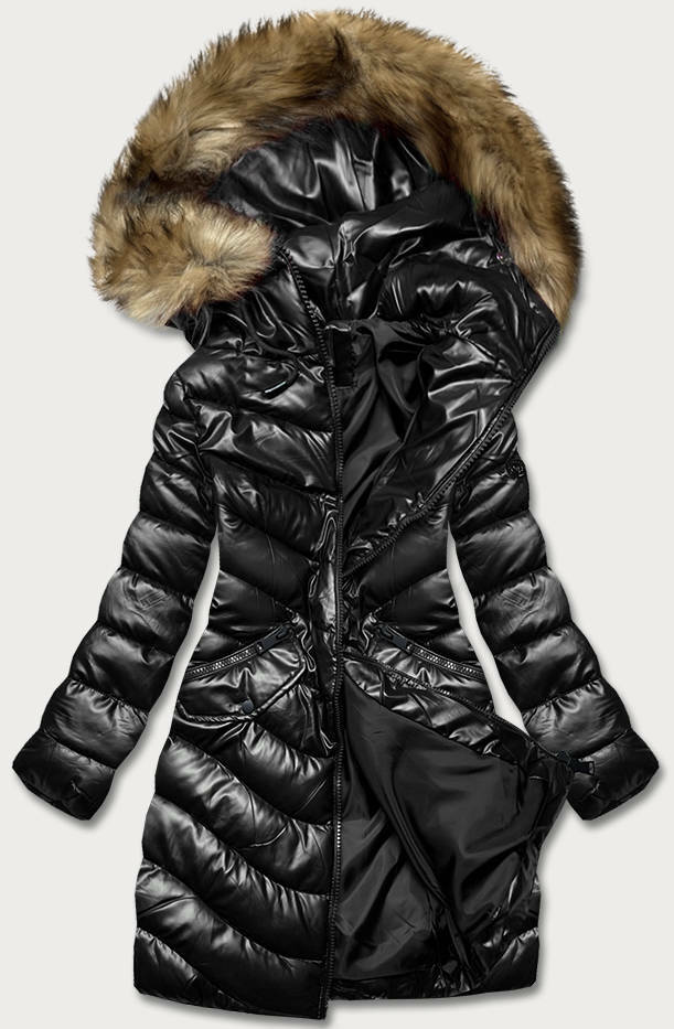 Černá péřová dámská zimní bunda (M-21006) - S (36) - černá