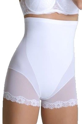 Stahovací kalhotky s krajkou Violetta bílé - M