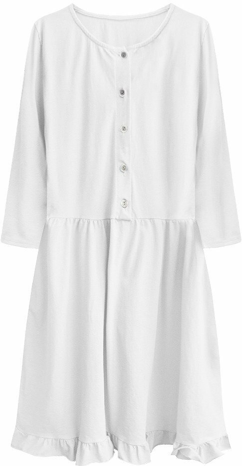 Bílé bavlněné dámské oversize šaty (305ART) - ONE SIZE - odcienie bieli