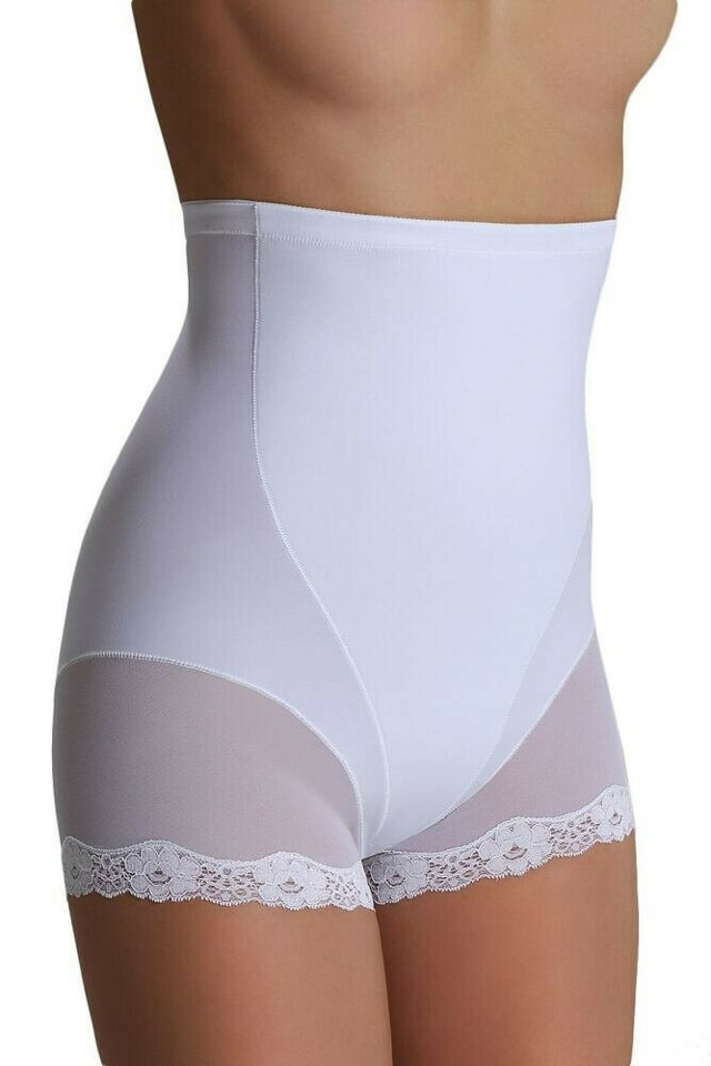 Stahovací kalhotky s krajkou Violetta bílé - M