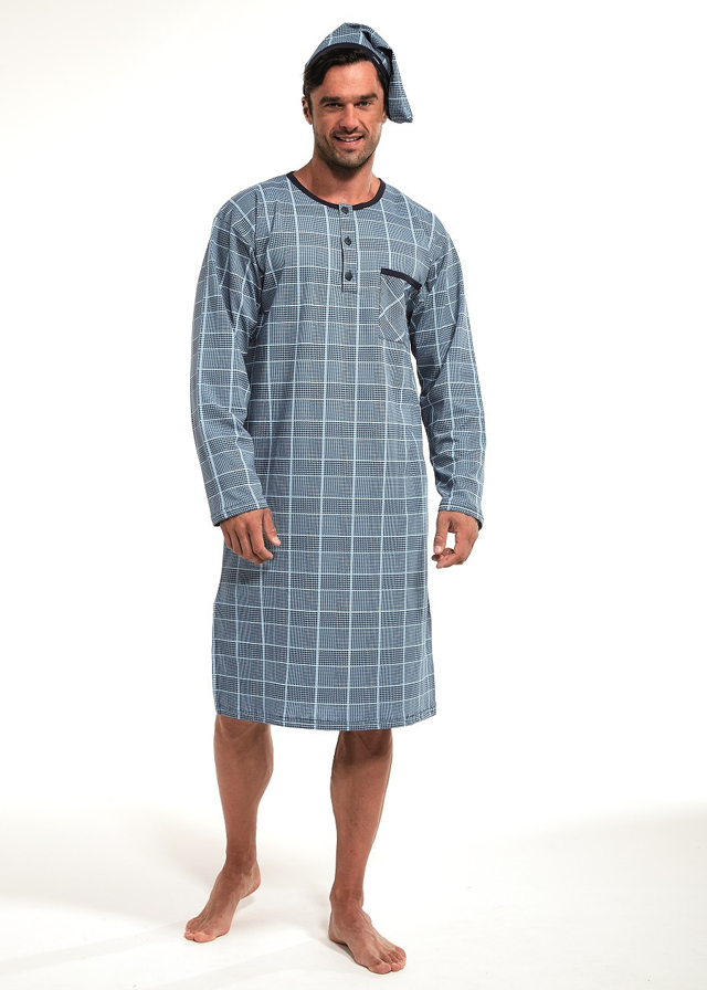 Pánská noční košile Cornette 110/640802 dł/r S-2XL - M - tmavě modrá
