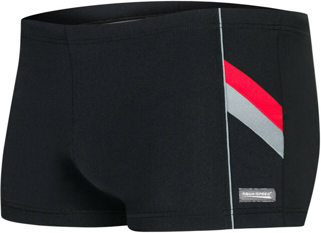 AQUA SPEED Plavecké šortky Ricardo Black/Red/Grey Pattern 136 - M