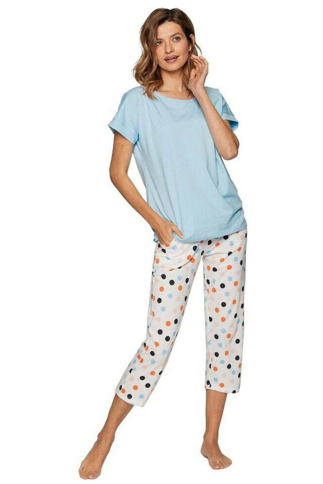 Luxusní dámské pyžamo Lenka modré - S