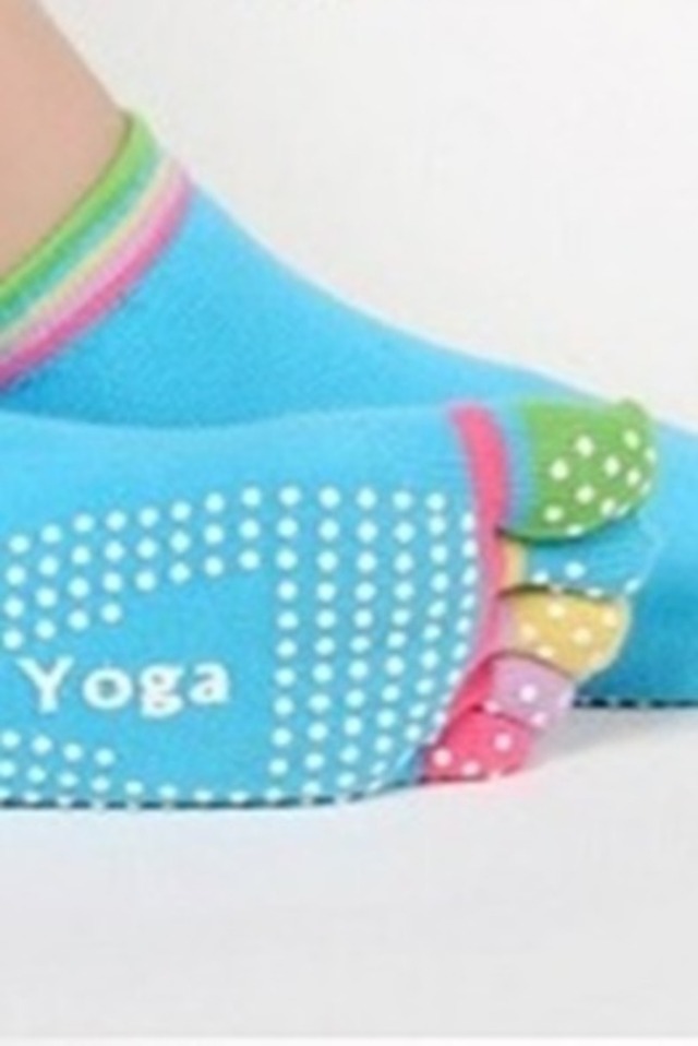Prstové dámské ponožky na jógu - barevné - šedá - univerzální