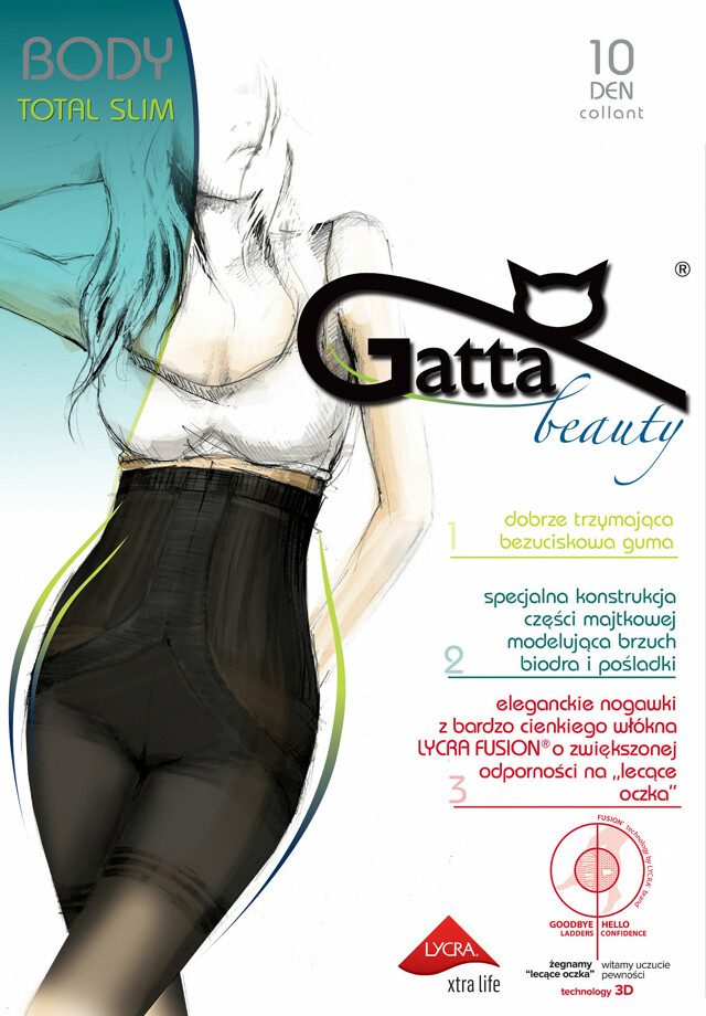 Punčochové kalhoty Gatta Body Totalslim Fusion 10 den - 2-S - zlatá/odstín béžové