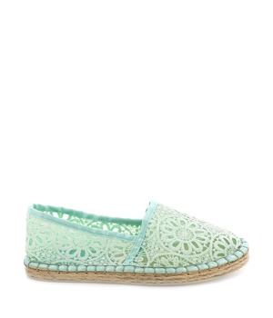 Zelenkavé espadrilky s krajkou MARIA MARE