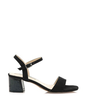 Černé sandály s širokým podpatkem Maria Mare