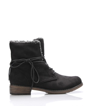 Černé šněrovací boty s kožíškem Claudia Ghizzani