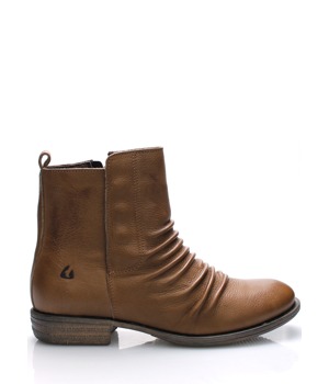 Hnědé kožené kotníkové boty Online Shoes