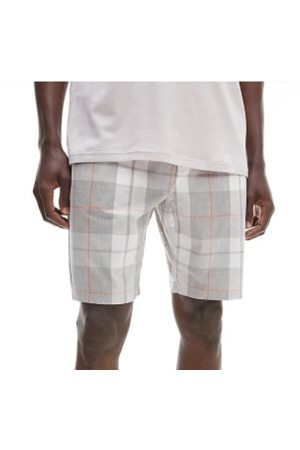 Pánské kraťasy na spaní NM2179E 1MQ - šedá/bílá - Calvin Klein