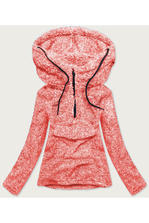 Červená melanžová plyšová dámská mikina (HH008-5)