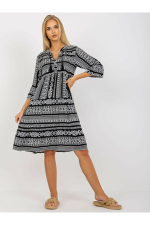 Šaty D73771M30214A1EN černobílé