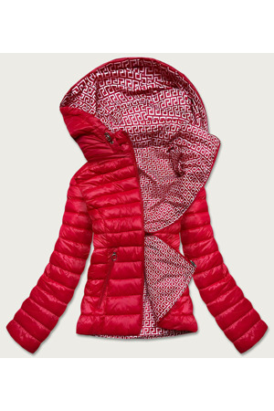 Červená oboustranná dámská prošívaná bunda (B9775-4)