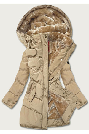 Dámská prošívaná zimní bunda v pískové barvě (2m-963)