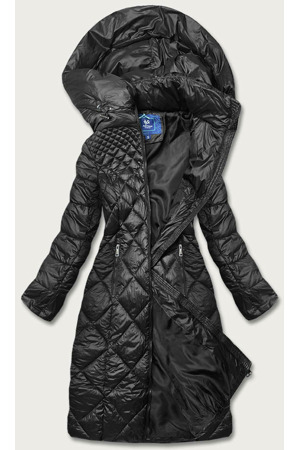Černá dlouhá dámská prošívaná bunda (ag1-j9082)