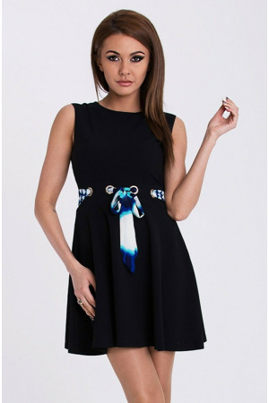 EMAMODA dámské šaty bez rukávů černé - Černá / S - YNS