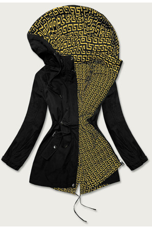 Černá/žlutá dámská parka (W702BIG)