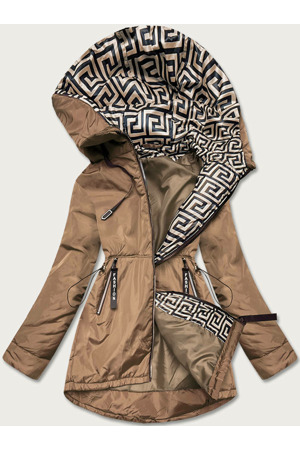 Béžovo-velbloudí dámská bunda pro přechodné období (B8037-12046)