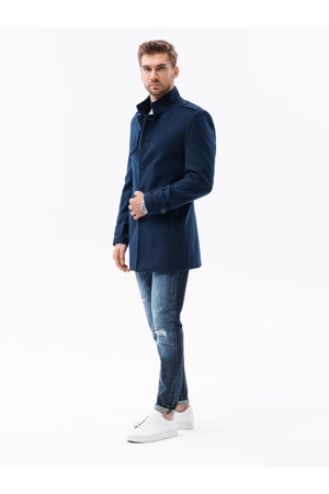 Pánský kabát Ombre Coat C603 Námořnická modř