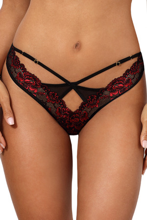 Sexy tanga V-10028 černá/červená - Axami