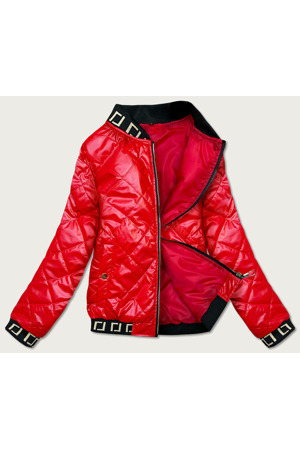 Červená dámská bunda bomber (B9798-4)