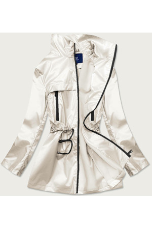 Tenká dámská bunda v perlové barvě se stojáčkem (AG5-017)