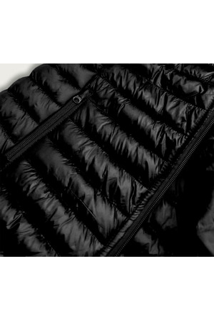 Krátká černá dámská prošívaná vesta (5M702-392)