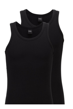 Pánský nátělník 2ks  50325406 001 černá Hugo Boss