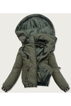 Dámská bunda typu "bomber" v khaki barvě (B8098-11)