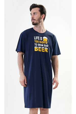 Pánská noční košile s krátkým rukávem Life is beer