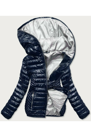 Tmavě modrá dámská prošívaná bunda (B9752)