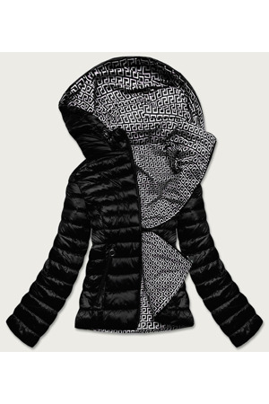 Černá dvouvrstvá dámská prošívaná bunda (B9775-1)