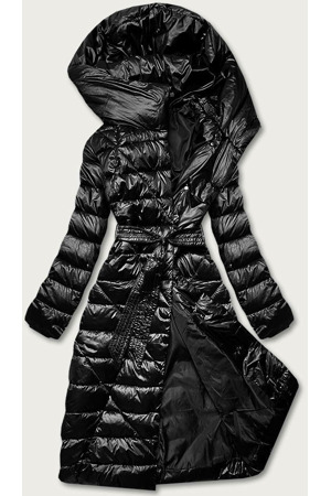 Černá dámská bunda s páskem pro zavazování (AG1-J9069B)