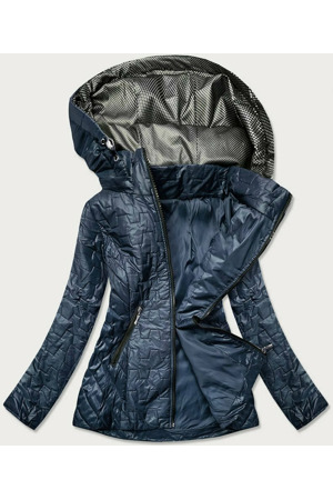 Tmavě modrá dámská bunda s prošíváním (BR0121)