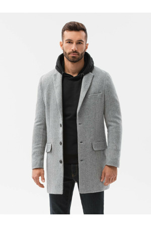 Pánský kabát Ombre Coat C431-1 Grey