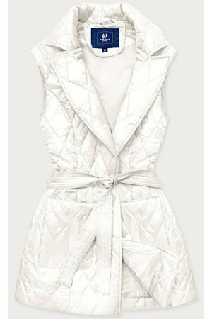 Dámská vesta v ecru barvě s límcem (JIN221)