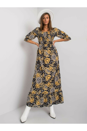 Šaty DHJ SK 13965 1.61P černá a žlutá