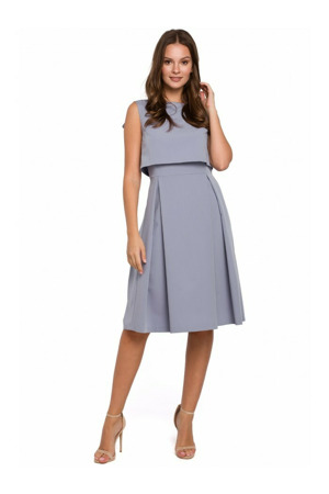 K005 Přiléhavé šaty s odhalenými zády - holubičí šedá