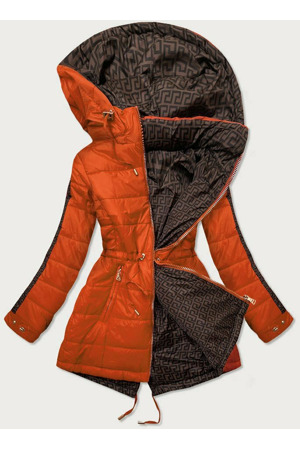 Oranžová oboustranná dámská bunda (W556-1)