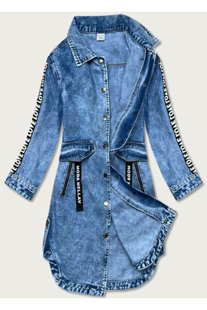 Světle modrá volná dámská džínová bunda/přehoz přes oblečení (POP5990-K)