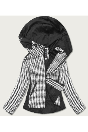 Černo-bílá dámská vzorovaná bunda (W716-1)