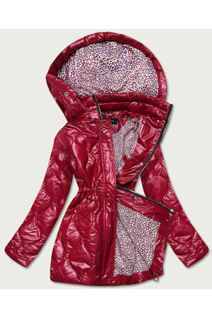 Červená dámská bunda s ozdobnou podšívkou (BH2182)
