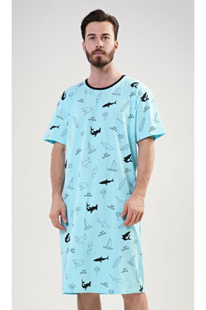 Pánská noční košile s krátkým rukávem Oceán