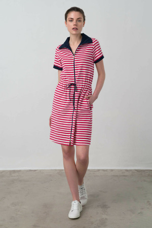 Vamp - Pohodlné celopropínací froté šaty 16928 - Vamp