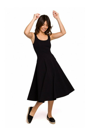 B218 Přiléhavé šaty bez rukávů - černé