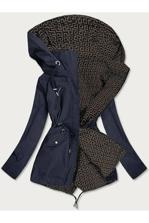 Modro-hnědá dámská oboustranná bunda (W507BIG)