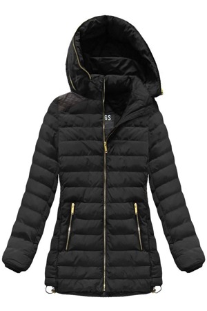 Černá dámská zimní bunda s kapucí (CX589)