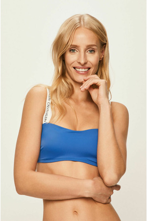 Vrchní díl plavek KW0KW00548-CHQ modrobílá - Calvin Klein